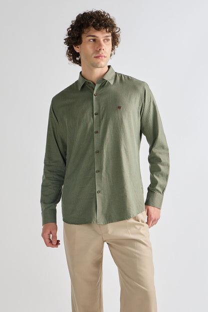 Green & Brown Check Shirt