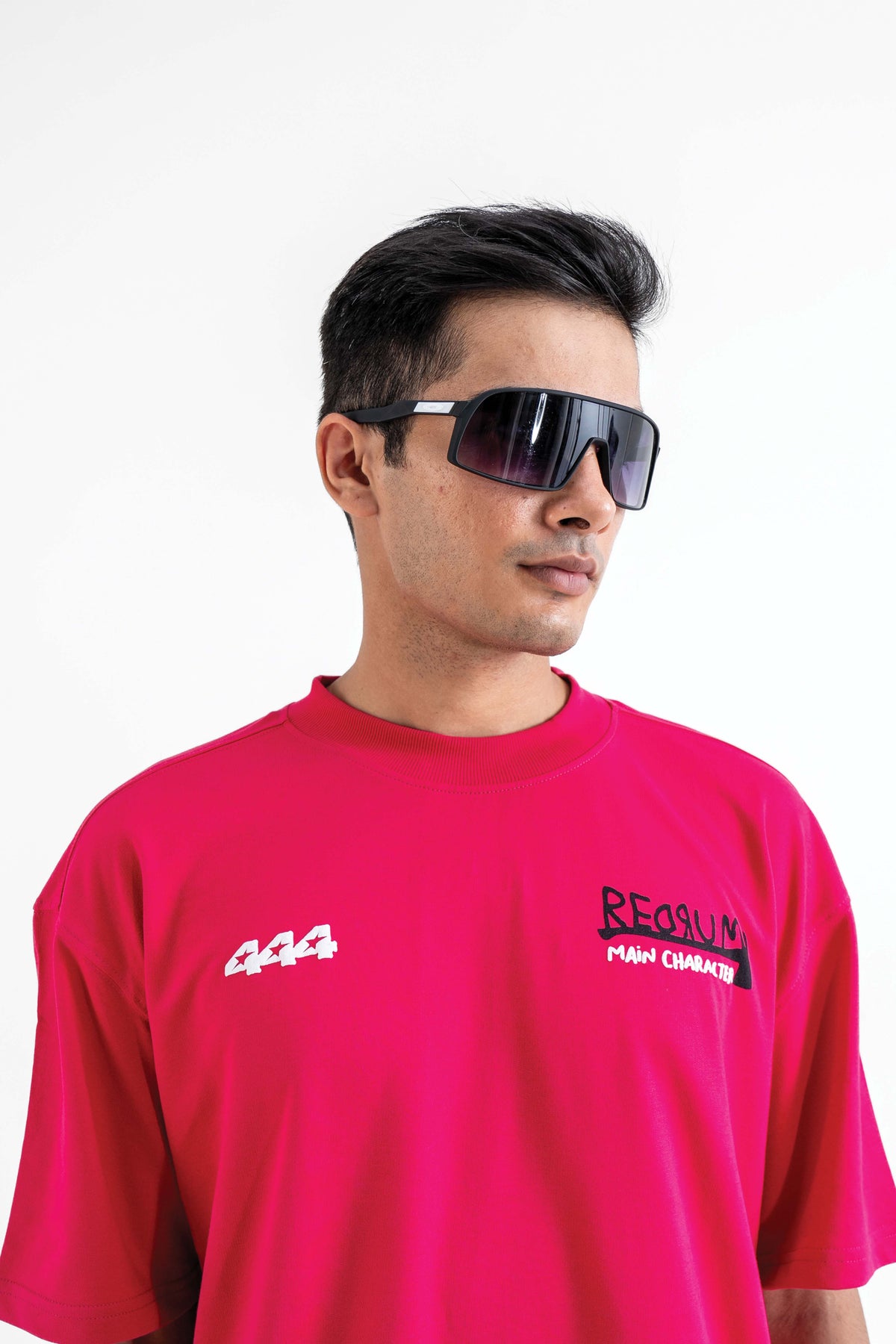 Redrum Printed Pink Oversized T-Shirt Main Character