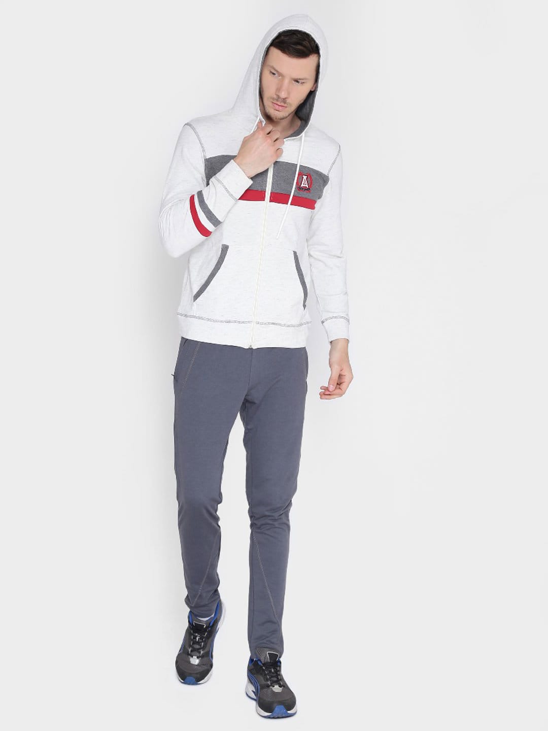 Alcis Mens Printed White Winter Jacket 145MJK218 145MJK218-S