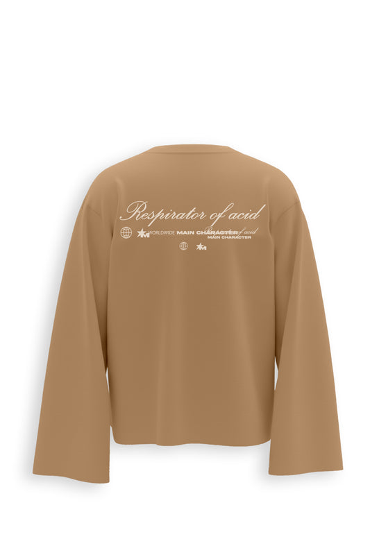 Repirator Of Acid Printed Oversized Beige Sweatshirt Main Character