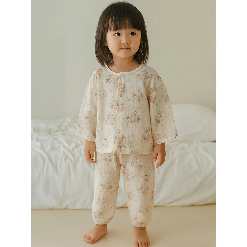 Pink Florals Kids Nightsuit