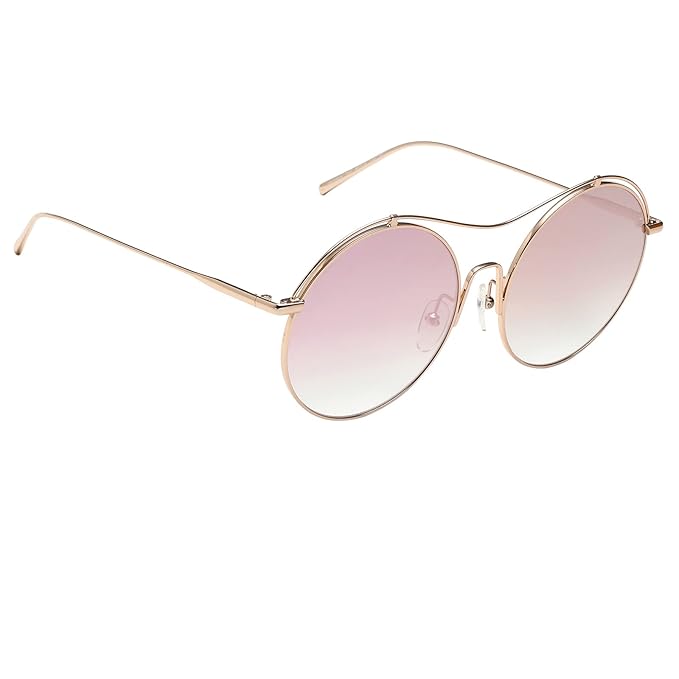 Calvin Klein Gold Full-rim Frame Pink Round Lens Sunglasses