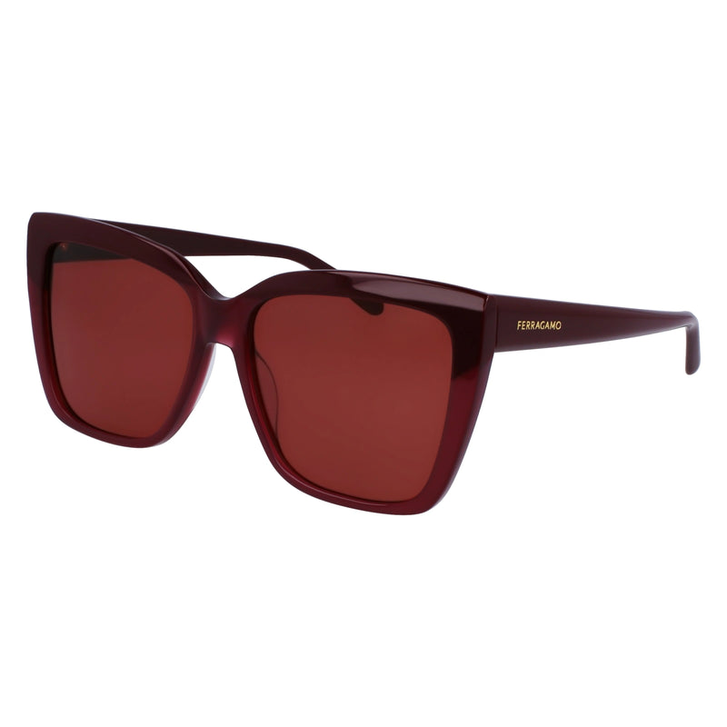 Salvatore Ferragamo Wine on Wine Rectangle Sunglasses