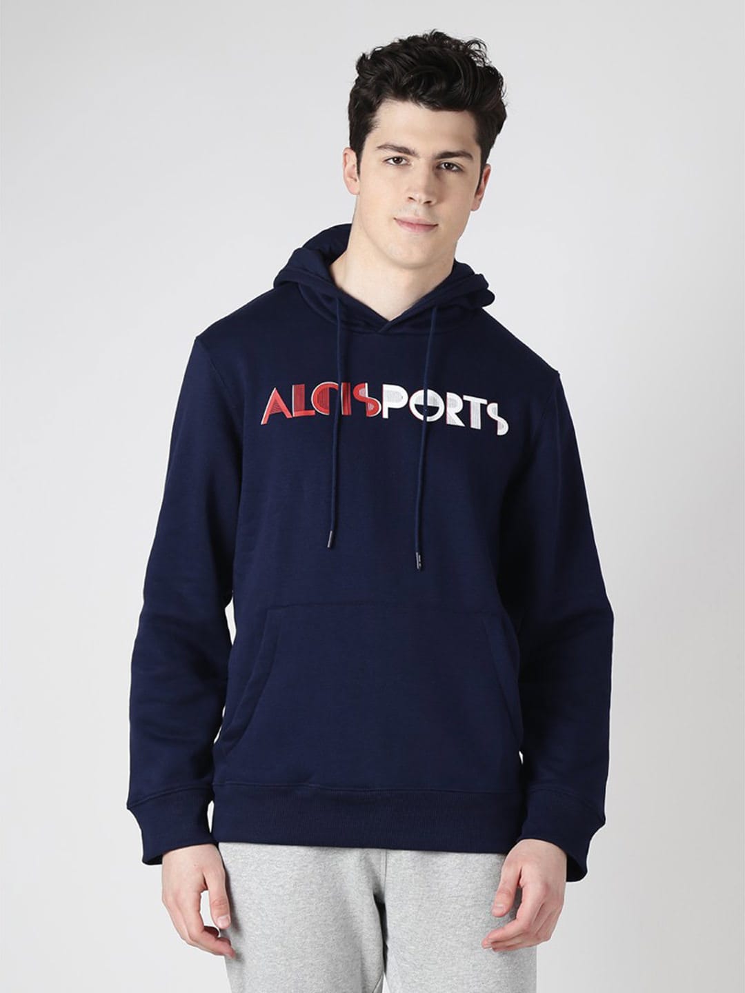 Alcis Mens Navy Blue Hooded Sweatshirt 152MSS232 152MSS232-S