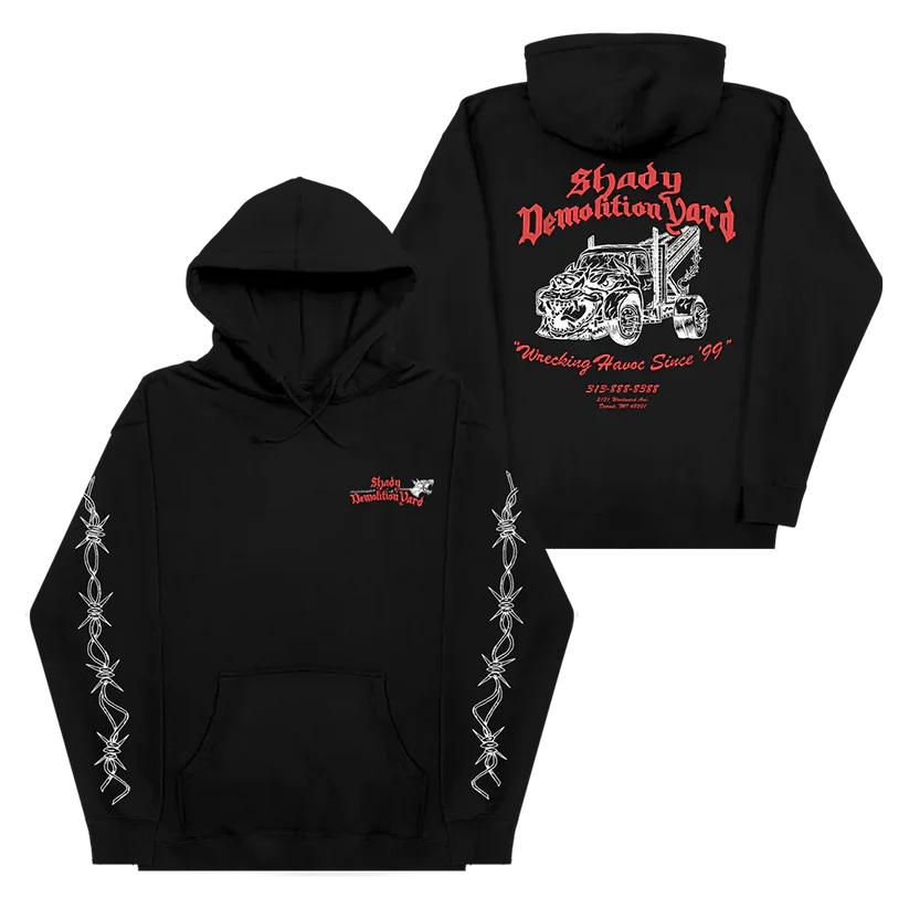 EMINEM SHADY DEMOLITION BARBED WIRE HOODIE (BLACK )