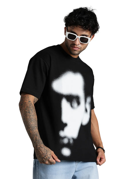 White Abstract Face T-Shirt
