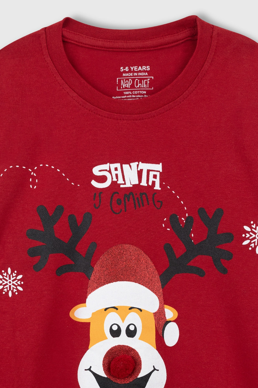 Red Nose Reindeer Pajama Set Nap Chief
