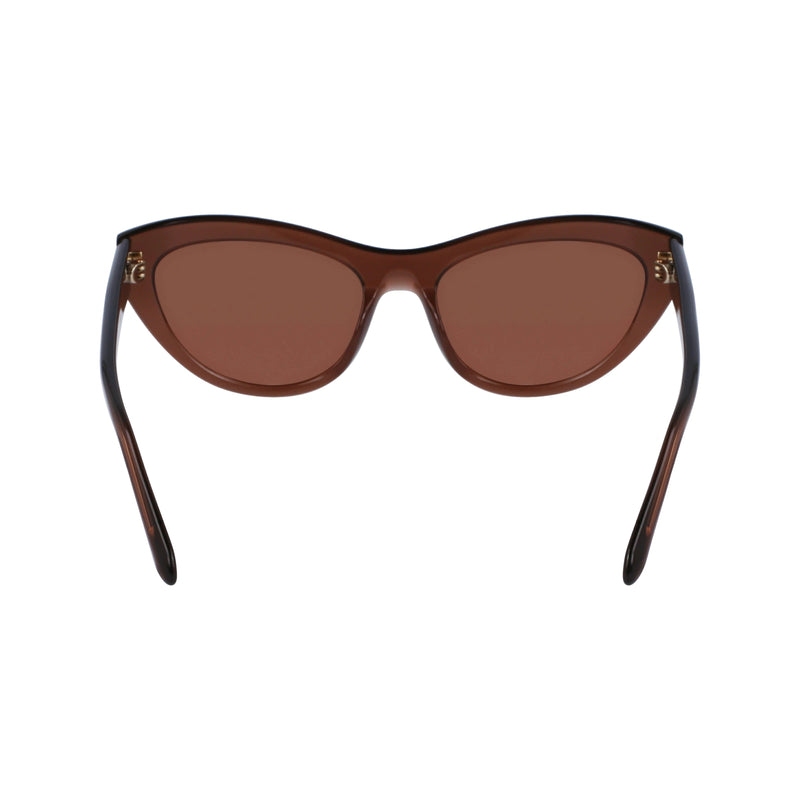 Salvatore Ferragamo Transparent Brown Cat Eye Full Rim Sunglasses