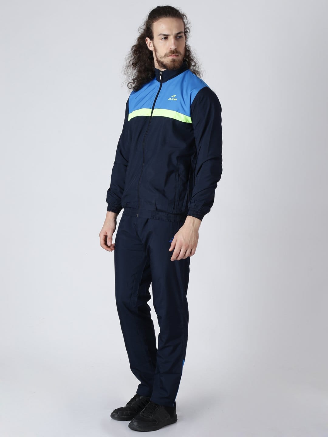 Alcis Mens Printed Navy Tracksuit-S-Navy Blue 162MTS247-S