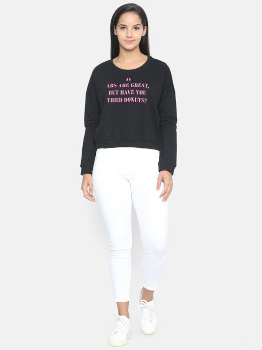 Buy women sweatshirt|Black