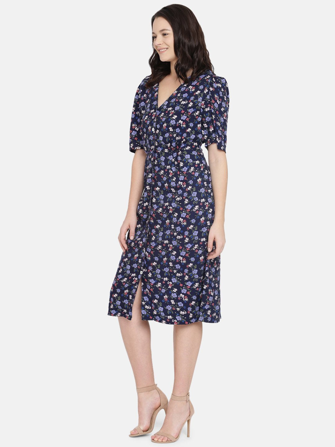 buy V neck midi dress 