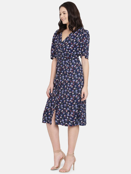 buy V neck midi dress 