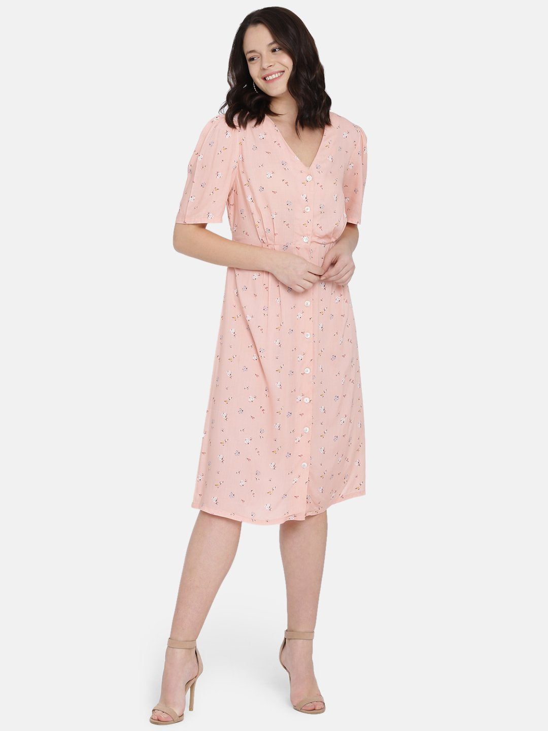 pink floral maxi dress