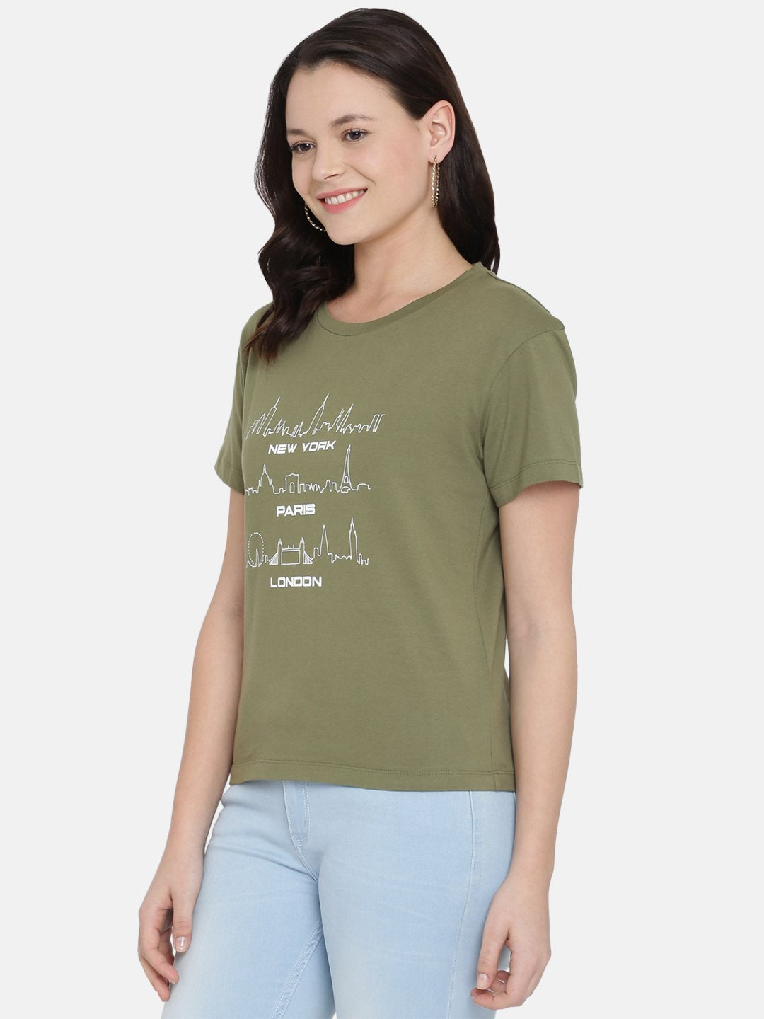 Buy round neck tshirt for women