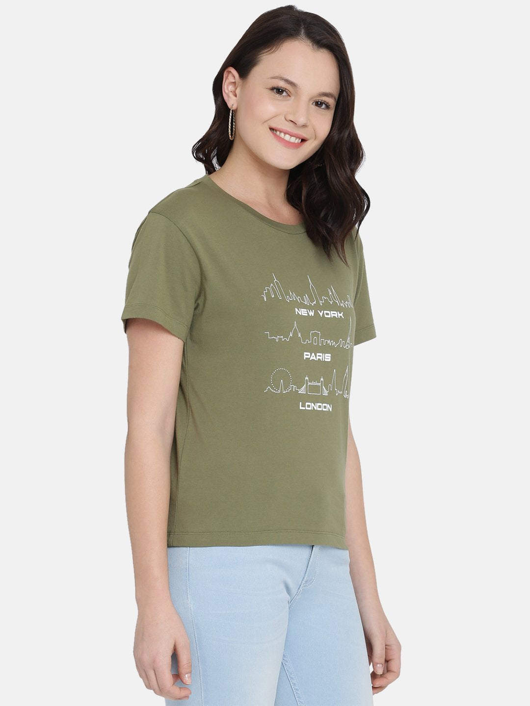 Buy round neck tshirt for women