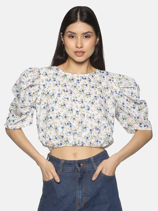 Buy Puff Sleeve Crop Top For Women