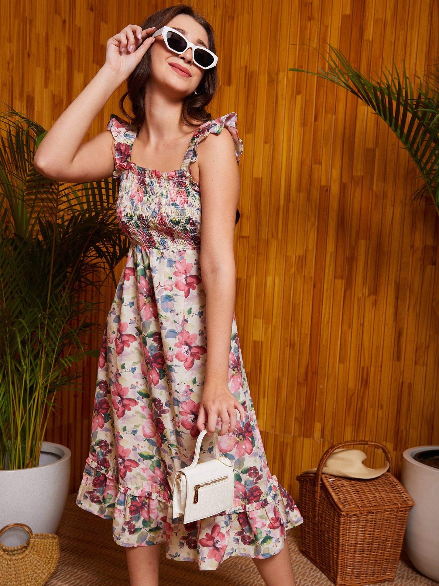 pink floral maxi dress, beach outfits for women