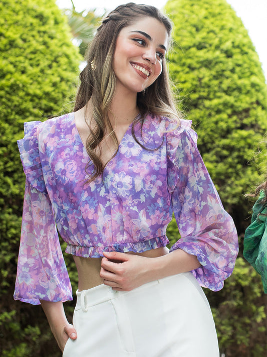 Buy Purple Crop Top For Women