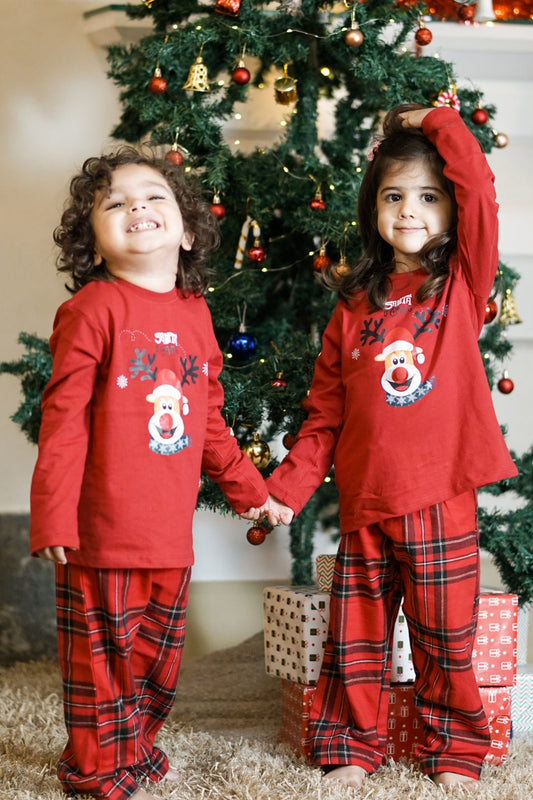 Red Nose Reindeer Pajama Set Nap Chief