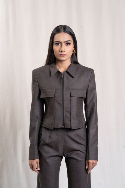 Crop Blazer Set, Front