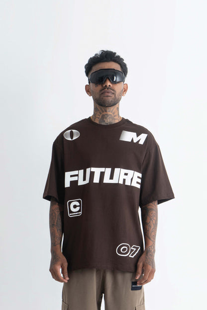 Future Heavyweight Oversized Brown T-Shirt Main Character