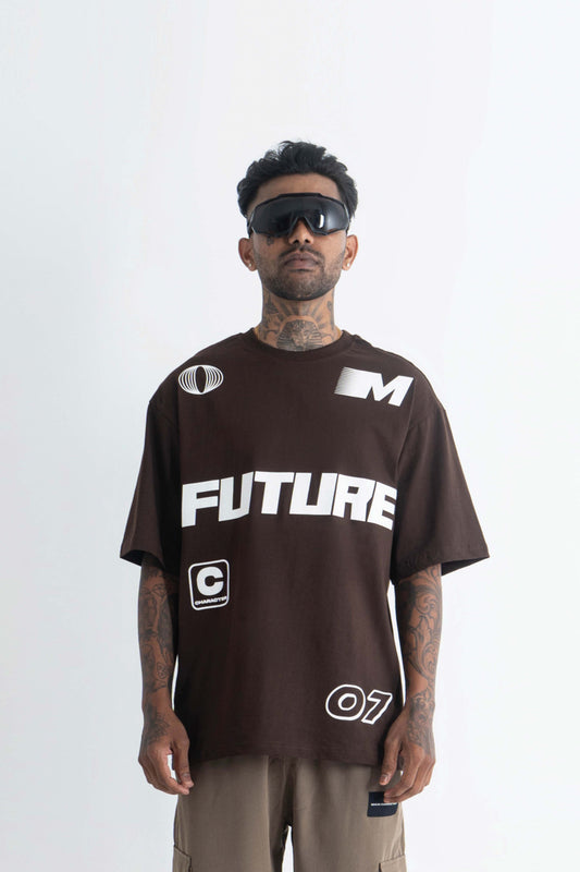 Future Heavyweight Oversized Brown T-Shirt Main Character