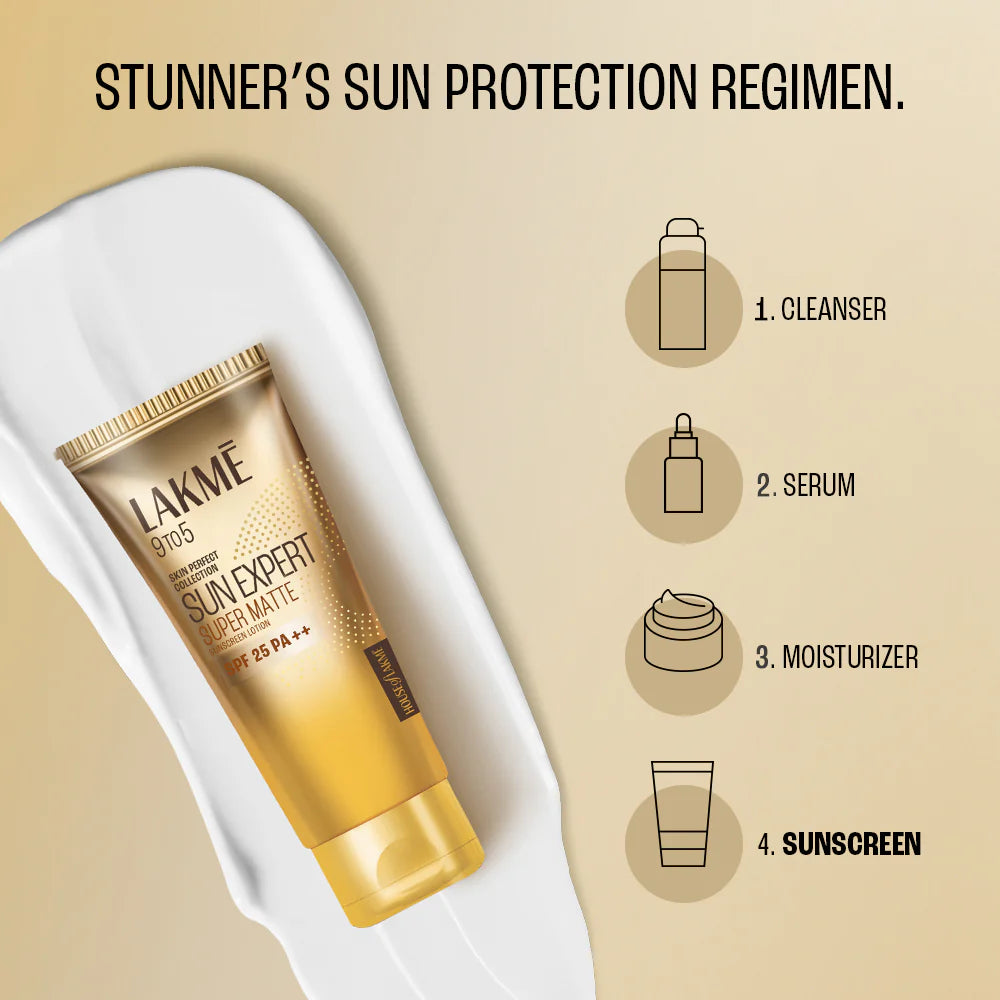 Lakme 9To5 Sun Expert SPF 50 PA+++ Super Matte Sunscreen Lotion