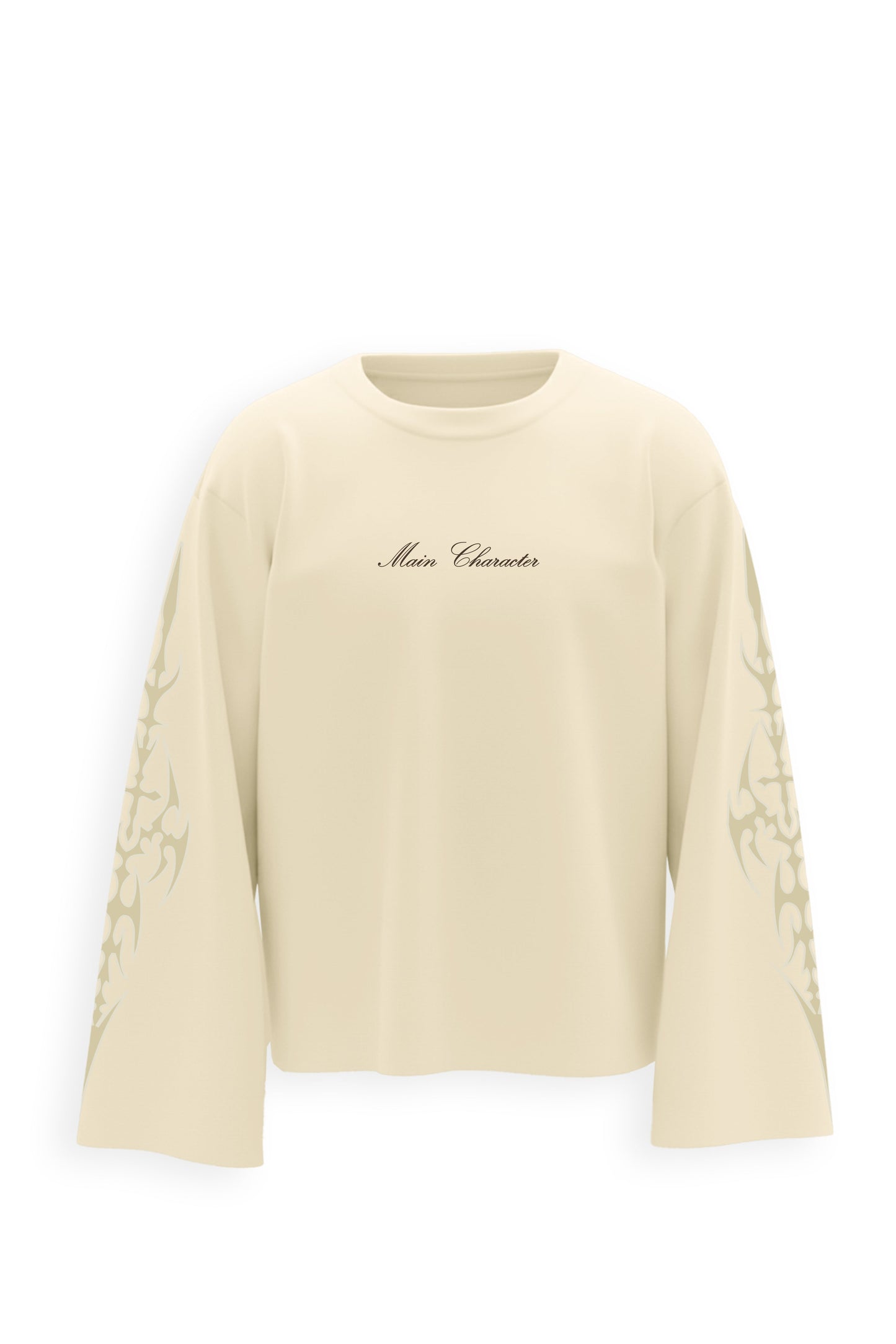 Inferno Printed Cream Oversized Sweatshirt Main Character