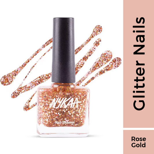 Nykaa Nail Enamel Glitter - Rboujee Rose Gold 225 9 MILLI_LITRE