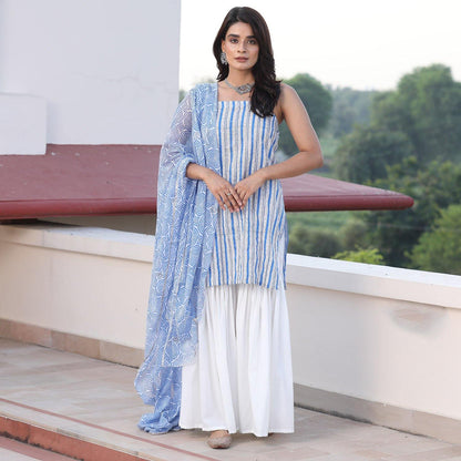 Blue Stripe Sharara - Ambraee