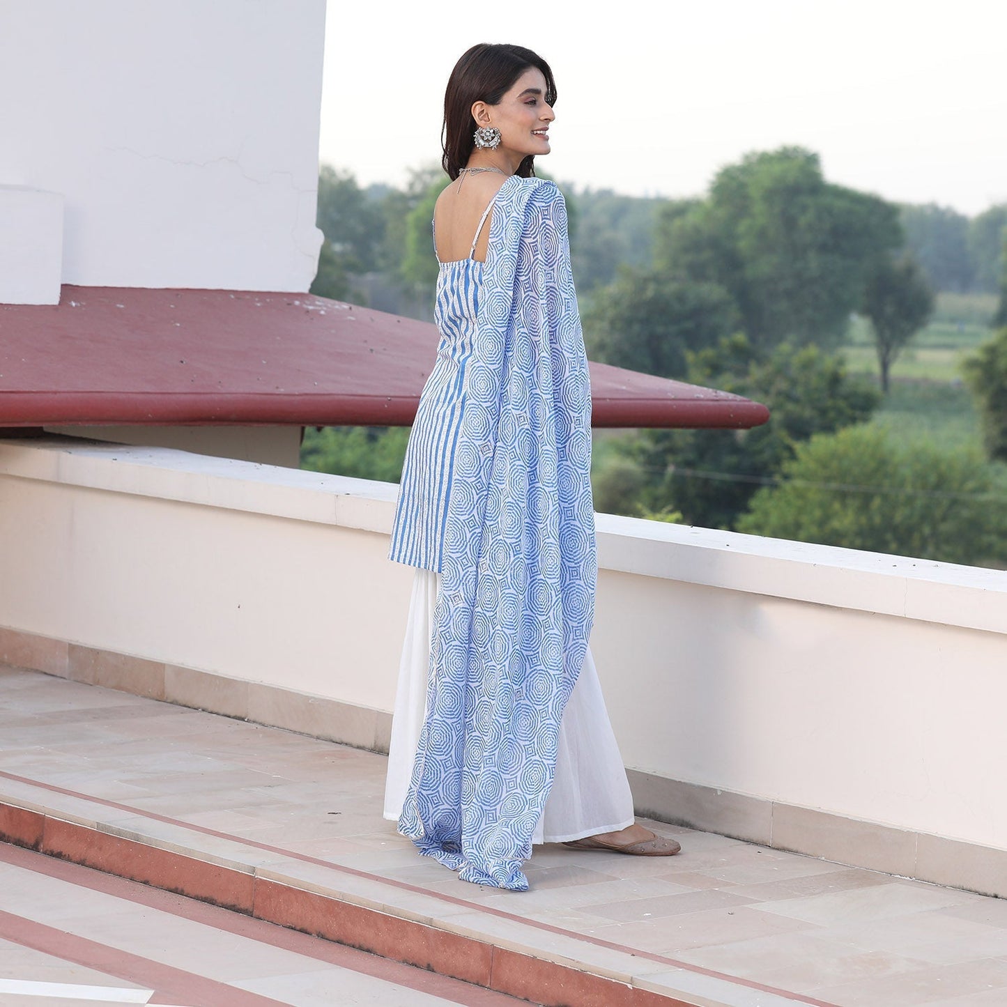 Blue Stripe Sharara
