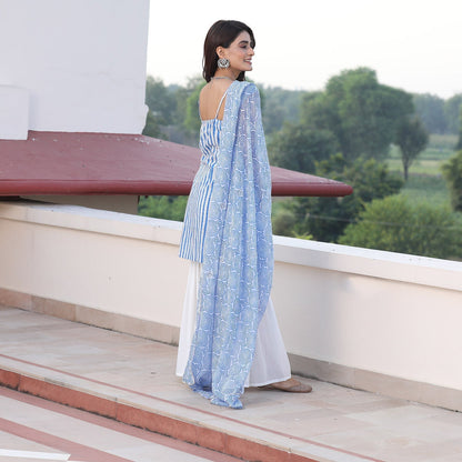 Blue Stripe Sharara