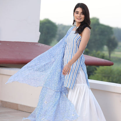 Blue Stripe Sharara