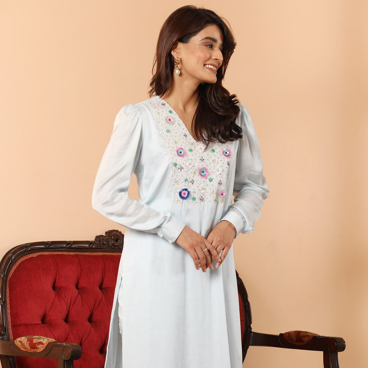Lapise Beaded Kurta Set