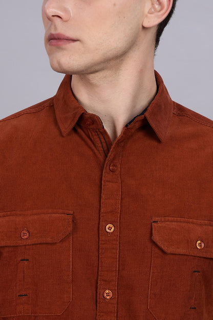 Kuons Avenue Men’s Cedarwood Corduroy Casual Shirt