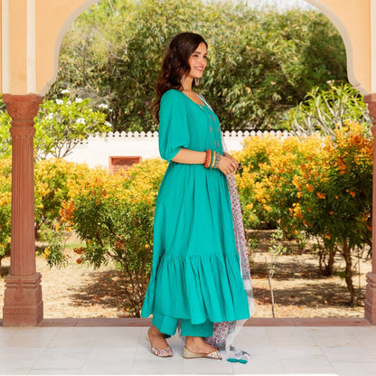 Sheesha Teal Doriya Suit