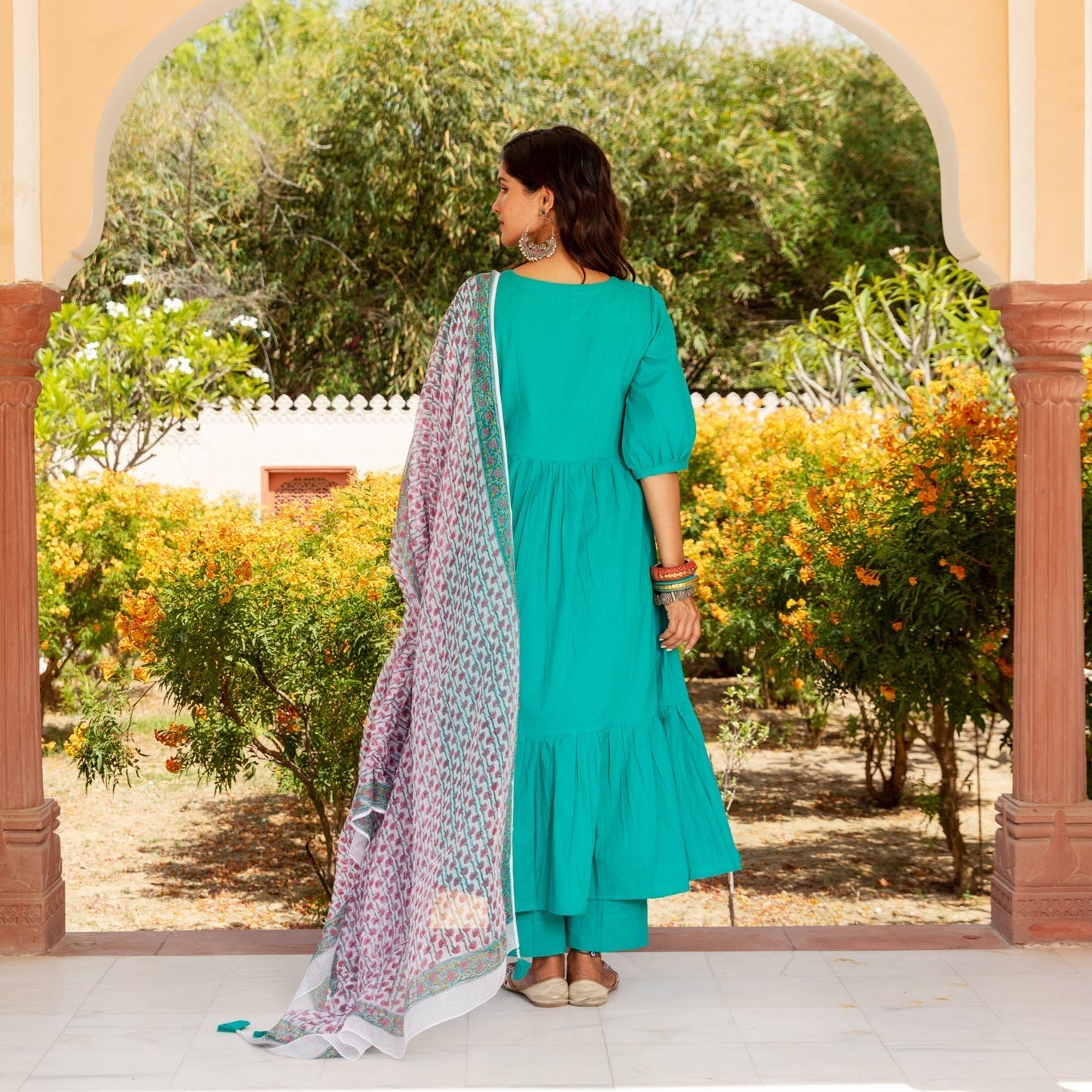 Sheesha Teal Doriya Suit