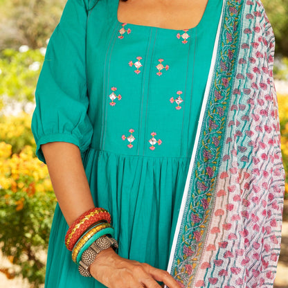 Sheesha Teal Doriya Suit