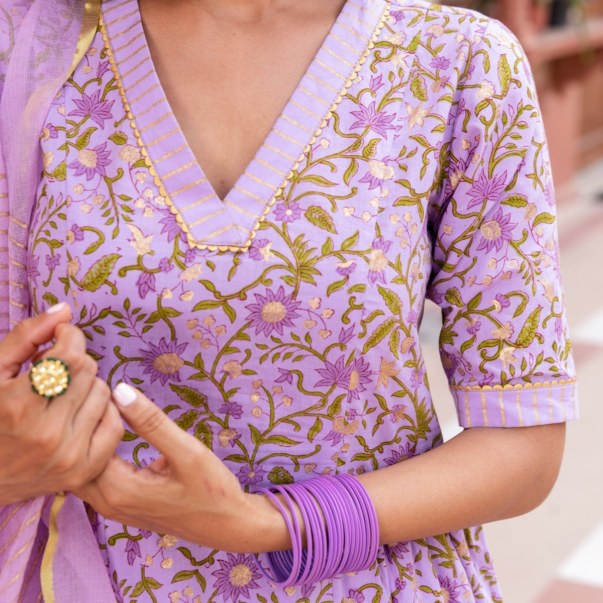 Lilac Block Suit