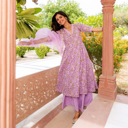 Lilac Block Suit
