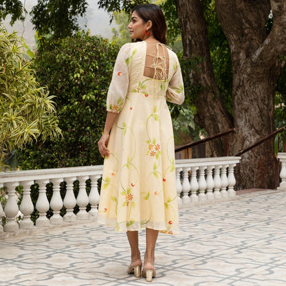 Yellow Doria Handpainted Maxi