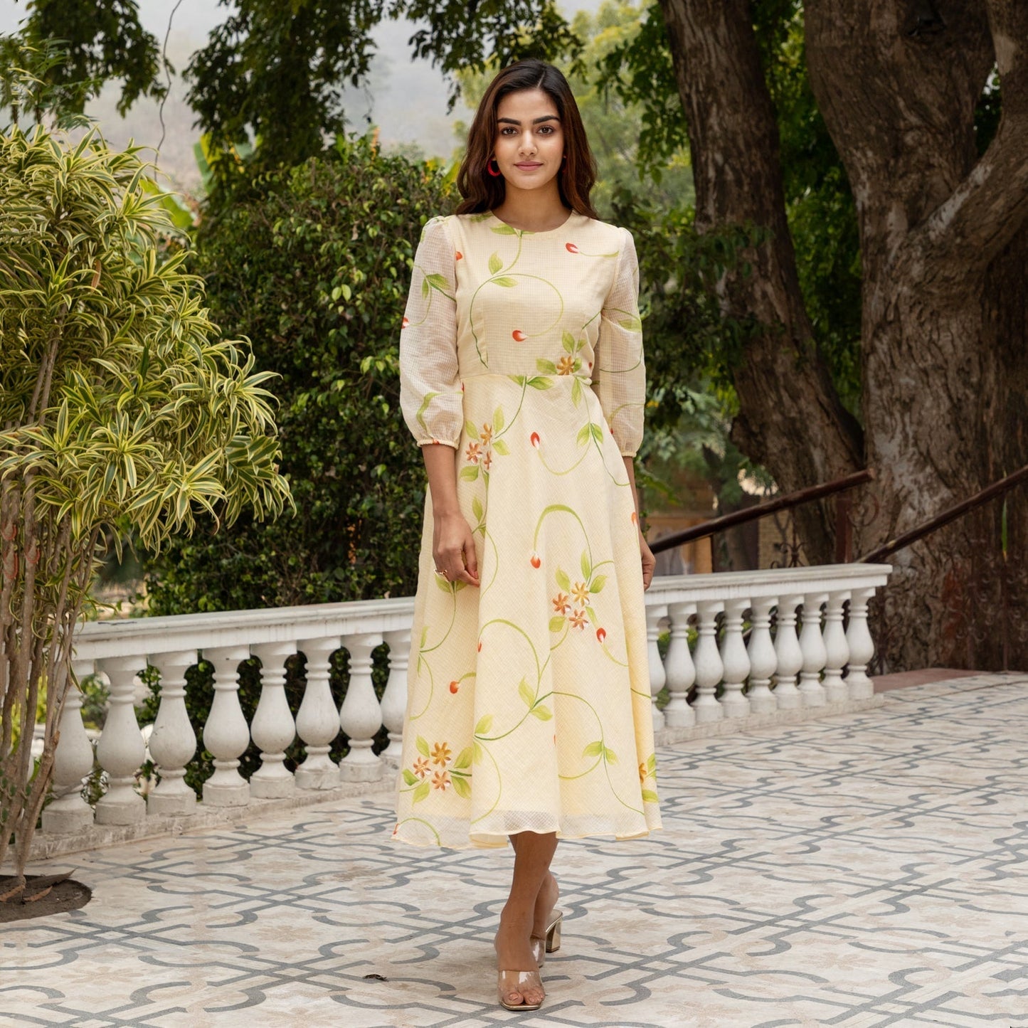 Yellow Doria Handpainted Maxi
