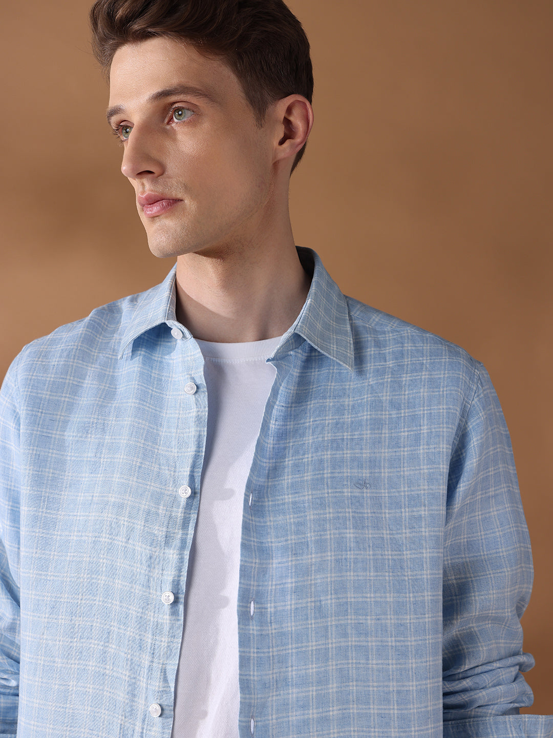 Blue Regular Fit Checked Casual Shirt for Men (DORAL)