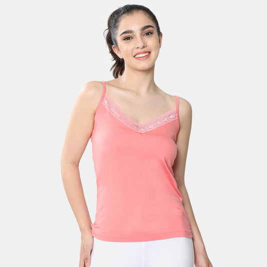 Envie Regular Fit V-Neck Short Length Lace Camisole