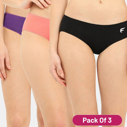 Envie Medium Rise 3/4th Coverage Hipster Multicolor (Pack Of 3)