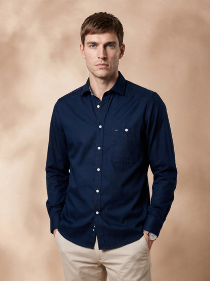 Regular Fit Cotton Navy Blue Formal Shirt for Men (EVRIN)