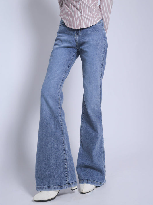 Stormy Blue Washed Bootcut Jeans