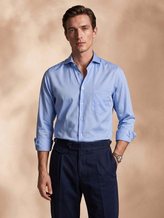 Slim Fit Cotton Blue Formal Shirt for Men (FORMA)