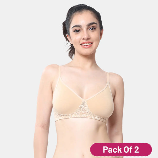 Envie Non-Padded Non-Wired 3/4th Coverage T-Shirt Lace Bra