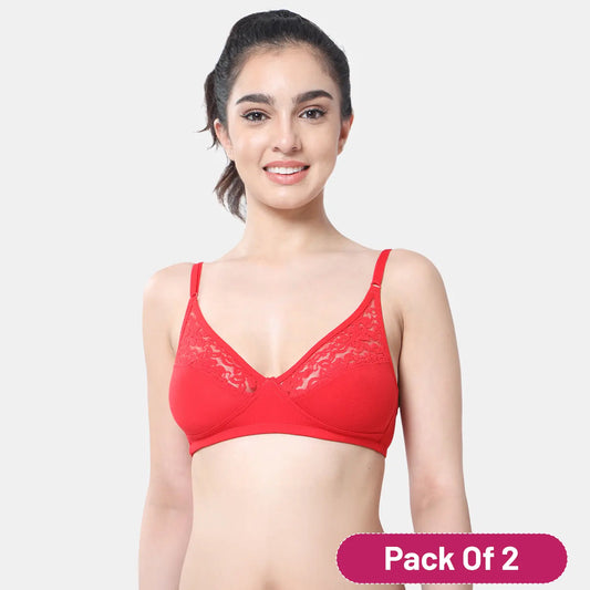 Envie Non-Padded Non-Wired 3/4th Coverage Minimiser Lace Bra